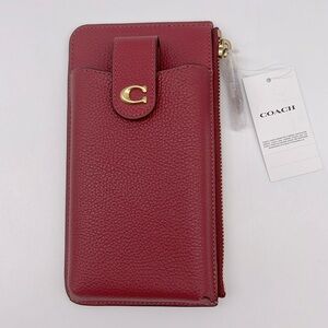 Coach CJ866 Essential Phone Wallet Brass/Enamel Red
